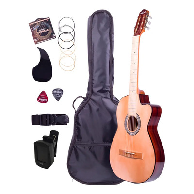 Guitarra Acústica Curva De Paracho Con Accesorios Y Afinador Color Veteada Orientación De La Mano Derecha | Meses sin interés