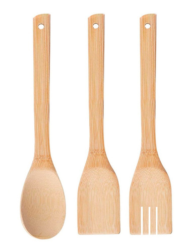 Set Utensilios Pala Espatula Cuchara Utensilios Cocina Bambu