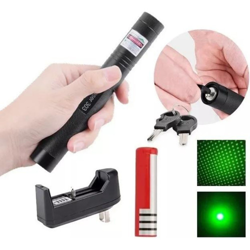 Puntero Laser Tactico Con Llave De Seguridad Luz Verde 10km