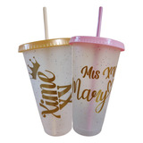 150 Vaso Reusable Personalizado Con Popote, 24 Oz Mis Xv