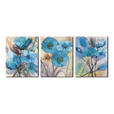 Cuadro Decorativo Flores Azules Artistico 150 Cm X 70 Cm