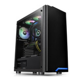 Gabinete Thermaltake Tt H100 Tg Led Azul Vidrio Templado Color Negro