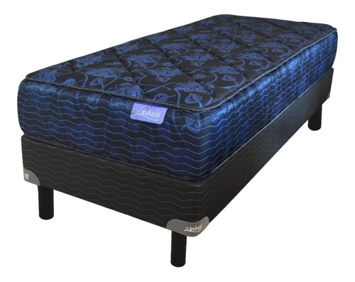 Sommier Inducol Apis 80x190 Cm 35 Kg Ata Densidad 100 Kg Color Azul Y Negro