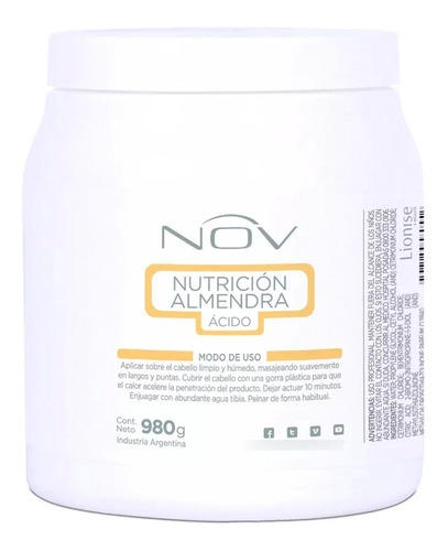 Baño De Crema Nutricion Nov De Almendra Acida X 980 Ml