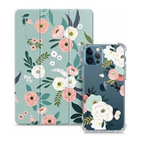 Funda iPhone 12 Pro+funda iPad 8a Gen Elegante Diseño Floral