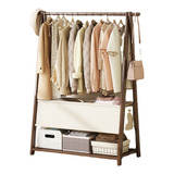 Percheros De Bambú Rack Organizador Ropa De Pie Ancho 118cm