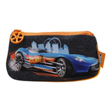 Estuche Escolar Niños Plano Hot Wheels Naranja Cartuchera