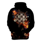 Blusa Frio Moletom Casaco Peças De Xadrez Jogo Tabuleiros 8