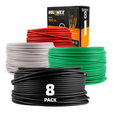 Pack 8 Cajas Cable Eléctrico Calibre 10 Con 100 Metros