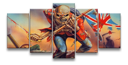 Quadro Decorativo 129x63 Sala Quarto Iron Maiden The Trooper