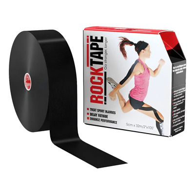 Cinta De Kinesiología Rocktape Negra De 5 Cm X 32 M (2 Rollo