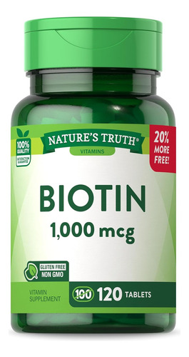 Nature's Truth Biotina 120cap Salud Del Cabello Piel Y Uñas