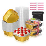 Mini Moldes Para Pasteles De 10 Oz Con Tapas, Paquete De 40 