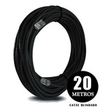 Cabo De Rede Cat5e Blindado 20 Metros 100% Cobre Homologado