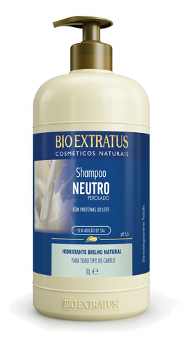  Shampoo Neutro Perolado Proteínas Do Leite 1l - Bio Extratus