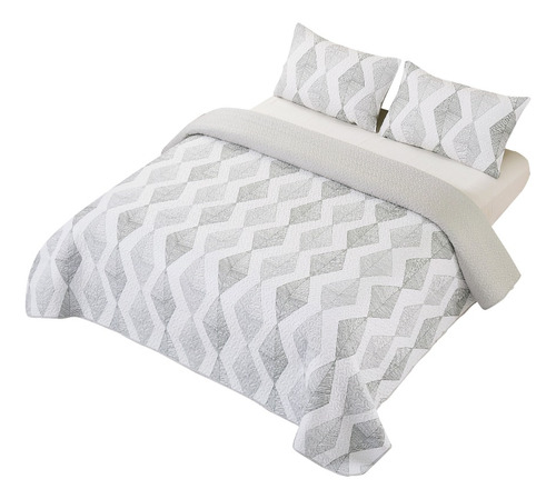 Cubrecama Verano Twin Size 160x230 Quilt Reversible + Funda Color Colonia