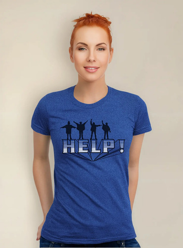 The Beatles Help Playera Para Mujer Lennon Mccartney Ringo