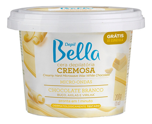 Cera Micro-ondas Cremosa Chocolate Branco Depil Bella  200g