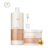 Kit Wella Fusion 2x1 Sh 1l+mask 500 +válvula Pump+brinde