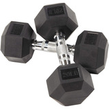 Set De 2 Mancuernas Hexagonal De Acero -20lb