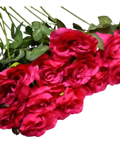 12 Rosas Tallo Largo Para Decoracion Areglos Florales 12 Pz