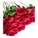 12 Rosas Tallo Largo Para Decoracion Areglos Florales 12 Pz
