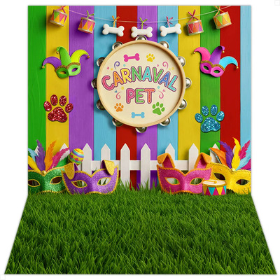 Fundo Fotográfico Pet Carnaval Folia 1,20x1,70m Cenário Fotográfico Sublimado Criatema | Frete grátis