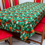 Toalha De Mesa Natal 8 Cadeiras 2,50mx1,40m Oxford Estampado Cor Cor 10 Natalino
