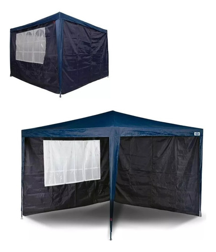 Kit 2 Paredes Gazebo Oxford 3mx3m Azul Mor Tenda Barraca