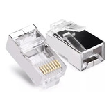 Caja De Conectores Rj45 Cat 6 Blindado Para Cable Red Wi086m