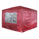 Tenda Gazebo Sanfonada Articulada 3x3 Com 2 Paredes Bordo