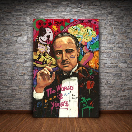 Vito Corleone Godfather Cuadro Moderno En Tela Canvas 