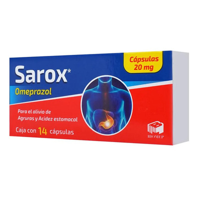 Sarox Omeprazol Cápsulas 20 Mg, 14 Cápsulas | Envío gratis
