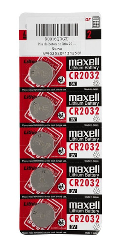 Pilas Cr2032 Maxell De Litio Pack De 5 Unidades 2032