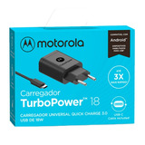 Carregador Motorola Turbo Power 18w - Com Usb 1 Metro