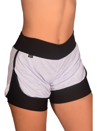 Short Shortinho Caminhada Furadinho Dry Fit Feminino Forrado