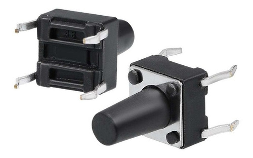 100 Unidades Boton Pulsador Tact Switch  6x6x9mm 4 Patas