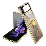 Funda Para Galaxy Z Flp 3 Ring Dorado Champagne