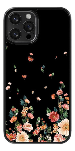 Funda Para Celular Flores Moda Colores Fondo Negro