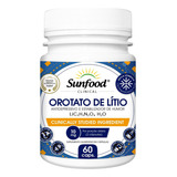 Orotato De Lítio 10mg 60 Cápsulas - Sunfood Clinical Sabor Sem Sabor
