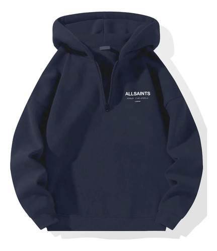 X Sudadera Con Capucha Allsaints Media Cremallera Hombre | Meses sin interés