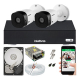 Kit Intelbras Alta Definição 2 Câmeras Multi Hd + Dvr 4 Ch