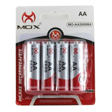 Pilha Recarregável Mox Blister C/4 Aa 2600mah / Aaa 1000mah 