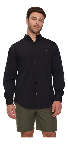 Camisa Outdoor Hombre Negro Corona