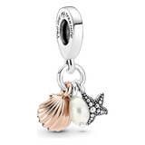 Charm Estrella De Mar Y Concha Perla Plata Pandorade(outlet)