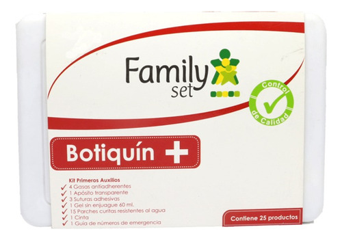 Botiquín Kit Primeros Auxilios 25 Articulos Family Set