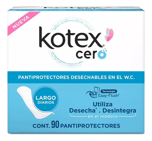Kotex Cero Pantiprotectores Desechables En Wc (largo Diario)