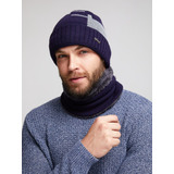 Touca Gorro + Cachecol Forrada Lã Frio Unissex Premium Nf