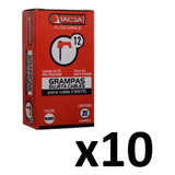 Grampas Sujeta Cable Tacsa N° 12 Para Cable Chato X10 Cajas
