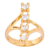 Anillo Moderno Dorado Con Diamantes Nice Tipo Churumbela